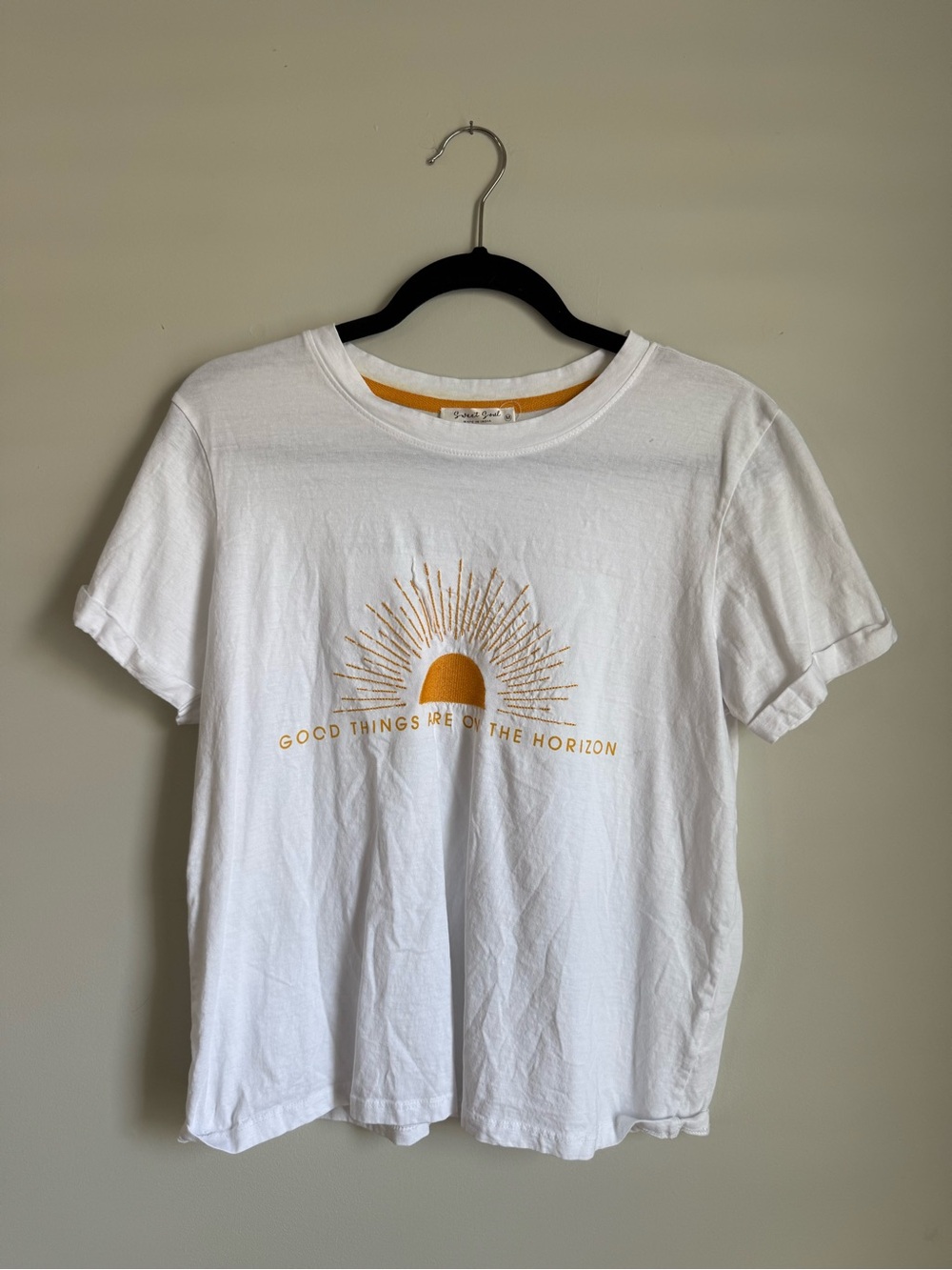 Sweet Soul Good Things Are On The Horizon Embroidered Tee - Size M